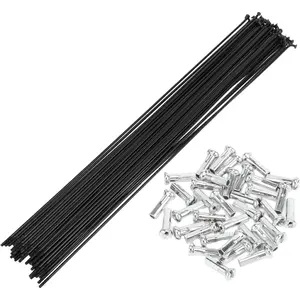 Universal Bicycle Spokes Bike Wheel Spokes 14G Carbon Steel Black 1 Set
