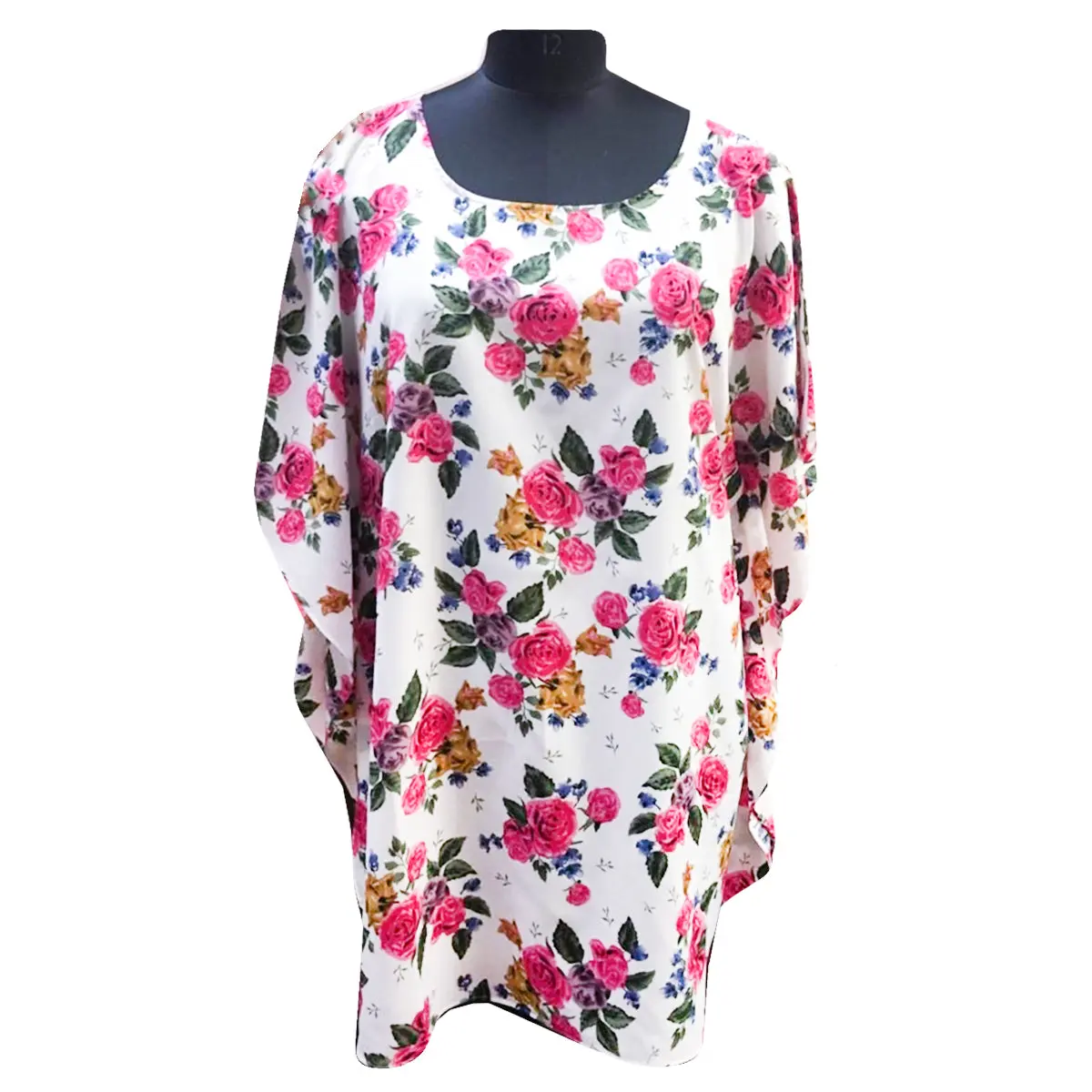 Floral Print Poncho Mini Dress Casual Fashion