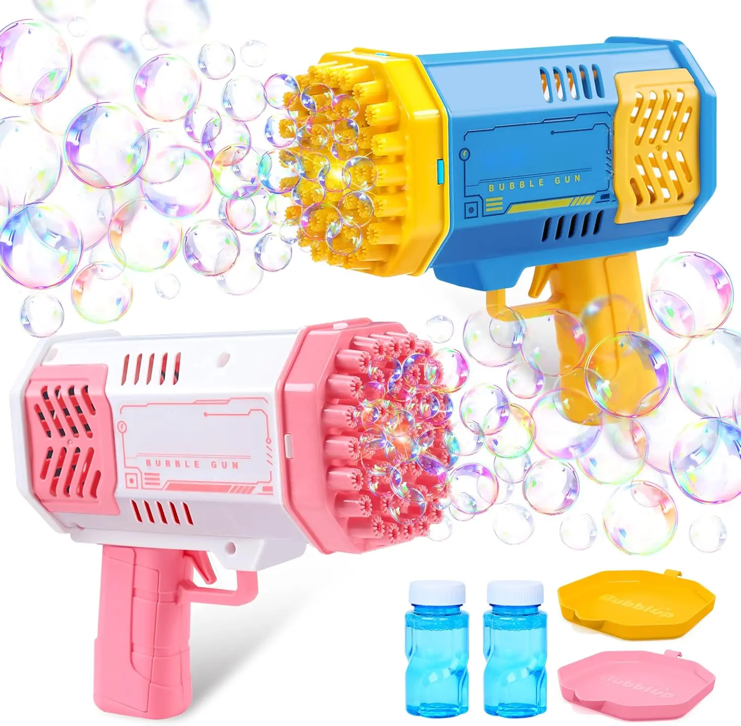 Sloosh Rocket-Shape Bubble Maker Toy - Automatic Solution-Compatible for Kids Ages 4-8, Blow Bubbles for Summer Party Favors (Battery Excluded), Bubble Solution