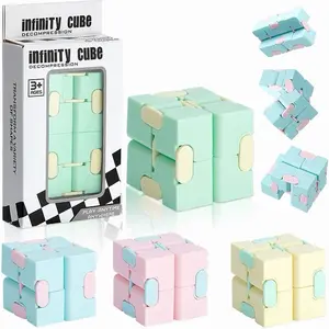 Infinite Cubes Decompression Toy for Kids Ages 3+ - Play Anytime Anywhere - Transformable & Fun - Available in Blue, Pink, & Yellow