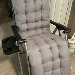 Sweetcrispy Foldable Recliner Chair - Outdoor Furniture with Cup Holder Trays, Removable Cushion, Adults’ Patio Chair, Backyard Decor, Camping Accessories, Zero Gravity Chair, Outdoor Chairs