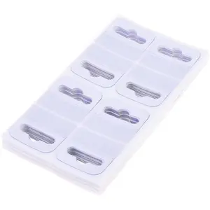 200 count 1 3/4" x 1 1/2" Clear Slot Hole Adhensive Custom Hang Tabs Tags Hook for Store Retail Display