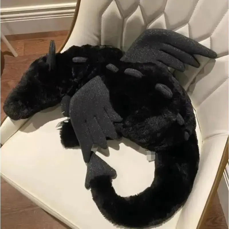 Dragon Plush Doll 50cm – Giant Black Fantasy Dragon Stuffed Animal Cute & Fierce Bed Decor Interactive Pet Toy