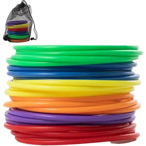 24 Pcs Multicolor Plastic Ring Toss Game for Kids and Outdoor Toss Rings for Speed and Agility Practice Game
