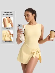 Women's Two-Piece Outdoor Active Sport Dress, Sport Sleeveless Dress, Yoga Running Pilates Commute Date Beach Daily Essential, High Elasticity Comfortable Casual Set, Activewear, Sports Dress