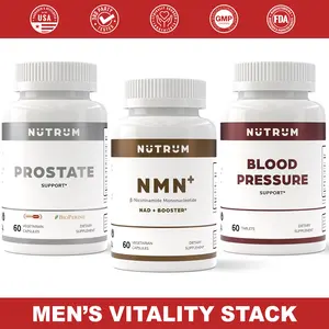 Men's Vitality Supplement Stack - Prostate Support + NMN NAD+ Booster + Blood Pressure Support - Science Backed Third Party Tested