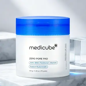 Medicube Official Zero Pore Facial Toner Pads 70pcs Infused AHA Lactic Acid 0.45% BHA Salicylic Acid Mild Exfoliation Facial Peel Treatment Improve Skin Texture Shrink Visible Pores Prevent Breakouts Simple Daily Korean Skin Care