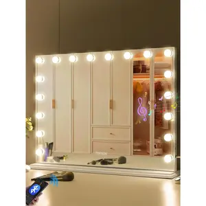 Maximum discount  FENCHILIN Large Hollywood Vanity Mirror With Lights Bluetooth Tabletop Wall Mount White 32'' X 23''