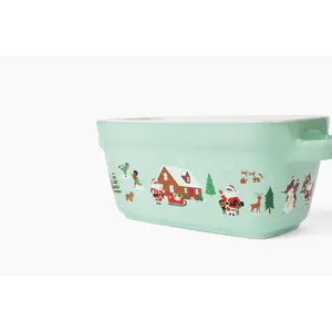 Ceramic Loaf Pan Klaus Family Winter Scene
