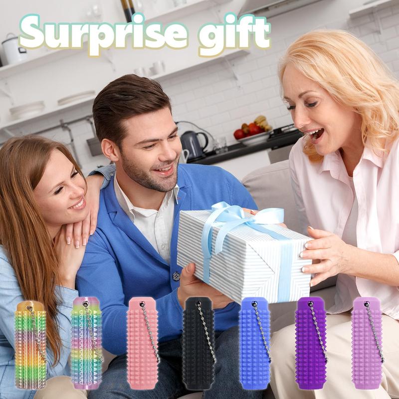 Little Ouchies Fidget, Pocket Mini Fidget Toy, Spiky Grippie Stim Keychain, Venting Key Pendant for AnxietyRelief Positive, Novelty Gifts for Friends