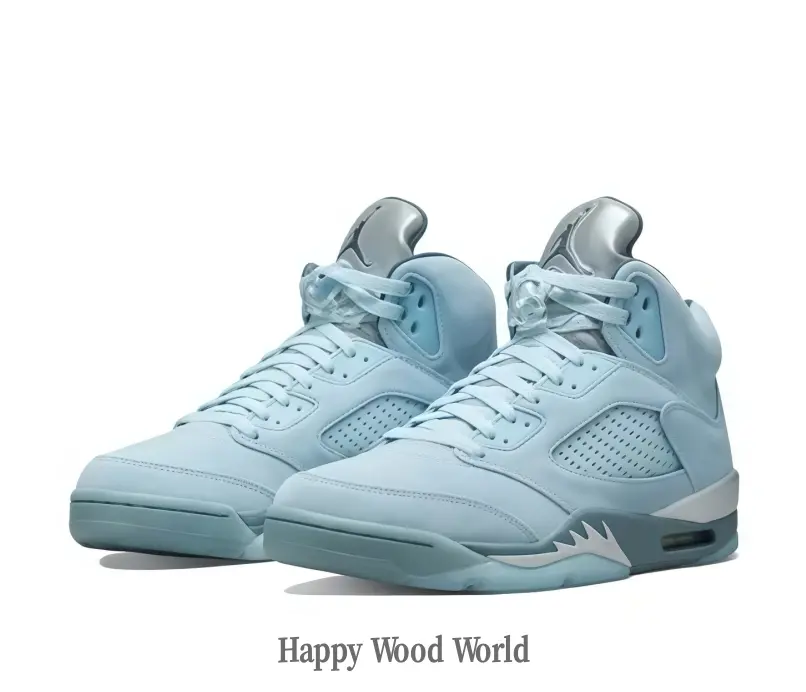 Icy Suede Sports Collectible Shoes, Bluebird-Themed Design