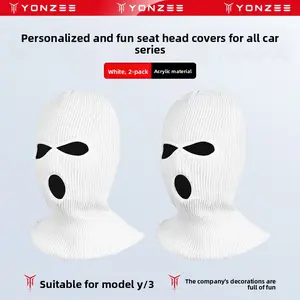 YZ Sentry Inspired Headrest Protector Funny Hat Ornament for Tesla Model3 Y Vehicles