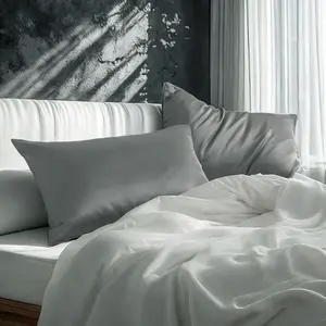 2Pcs-Luxury Silky Pillowcases with Hidden Zipper – Gentle on Skin, Improves Sleep Quality, Soft & Skin-Friendly, Resistant to Bacterial Growth; Enhances Hair, Skin, and Overall Health While You Sleep – Silk-like Fabric