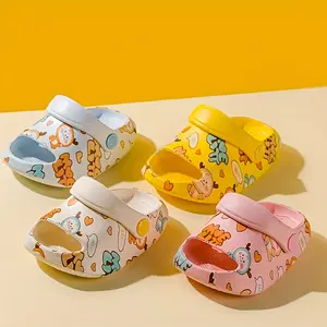 Children's slippers for boys and girls, cute soft-soled indoor bathroom slippers, fully printed children's slippers, cute soft-soled indoor bathroom slippers, fully printed children's slippers in pink casual style