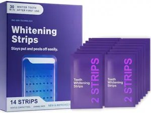 42pcs/set Purple Teeth Whitening Strips - Safe for Enamel - Non Sensitive Teeth Whitening - Peroxide-Free