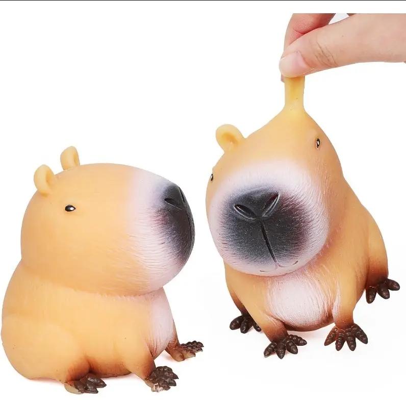 Extra Large & Super Soft Capybara Stress Balls, 2-Pack! Squishy Stretchable Fidget Toys, Cute Animal Squeeze Toys for Kids Party Favors, Office & Classroom Sensory Stress Relief