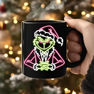 Ne.on Gr.inch Christmas Coffee Mugs 11oz & 15oz - Cozy Up This Holiday Season