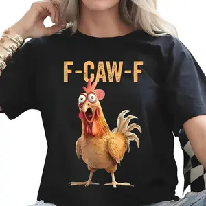 F-Caw-F Chicken Funny | Crazy Rooster Meme T-Shirt Design | Screaming Hen Clipart