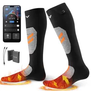 fathersdaygift VEVOR Heated Socks, X-Large Size, 5000mAh Battery Rechargeable Heating Socks with 4 Heating Levels, Electric Heated Sock with APP Control for Men Women, Foot Warmer for Hunting Riding Camping Hiking