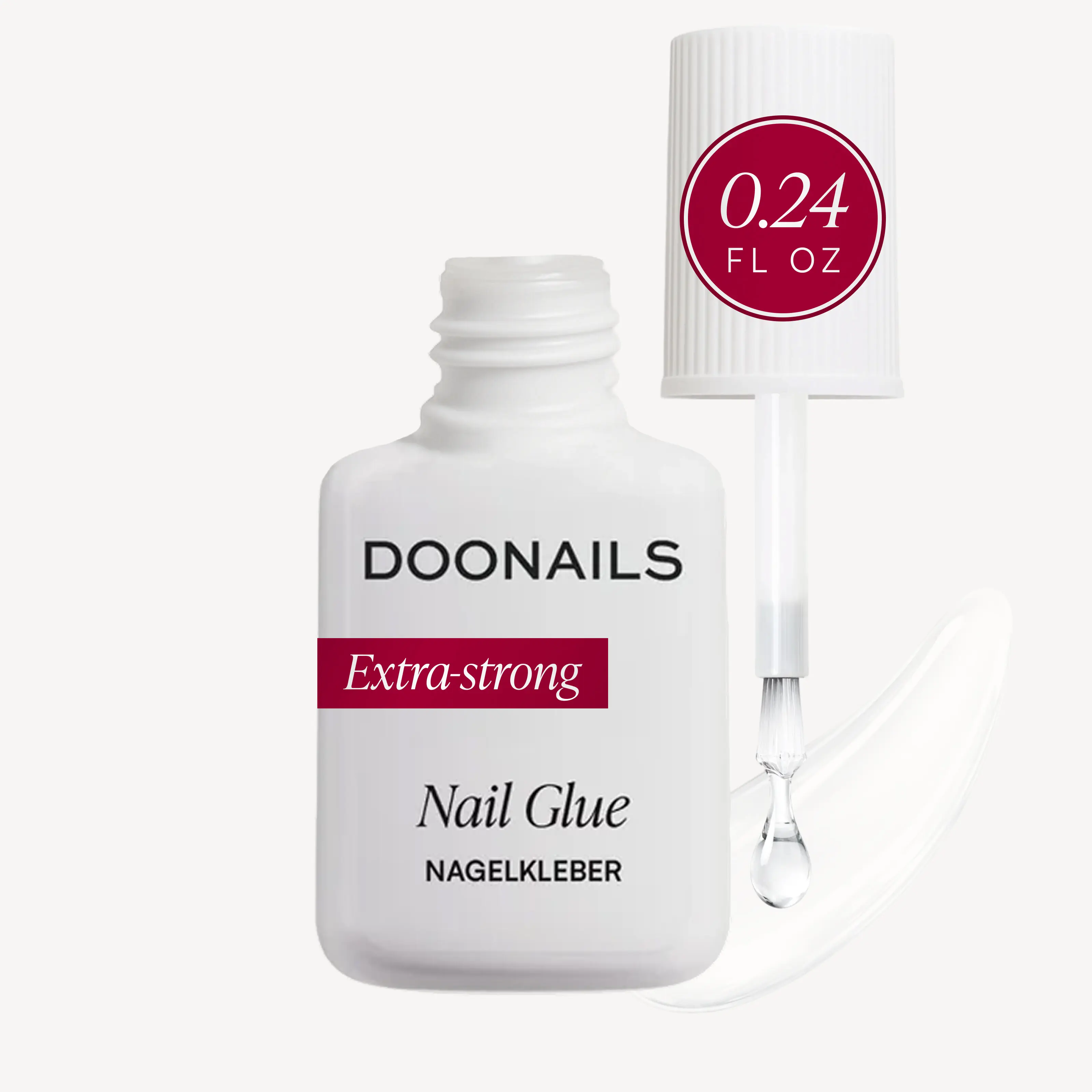 DOONAILS Brush-On Nail Glue for Press On & Fake Nails, 14-Day Strong Hold, Precision Applicator, Easy Brush-On Application, 0.25 fl oz, Apply Brush-On