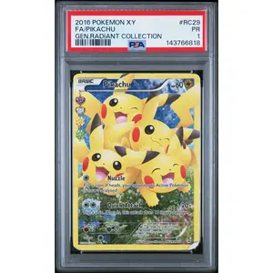 Pikachu Radiant Collection PSA 1 XY Generations Radiant Collection #RC29 LOW POP