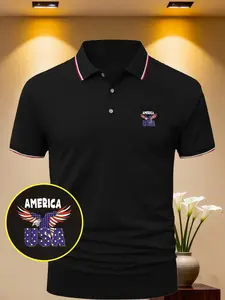 Men's Fashion Business Casual Polo Shirt, Mixed Color, Breathable, All Seasons, Polyester Material, Outdoor Sports, Holiday Gift