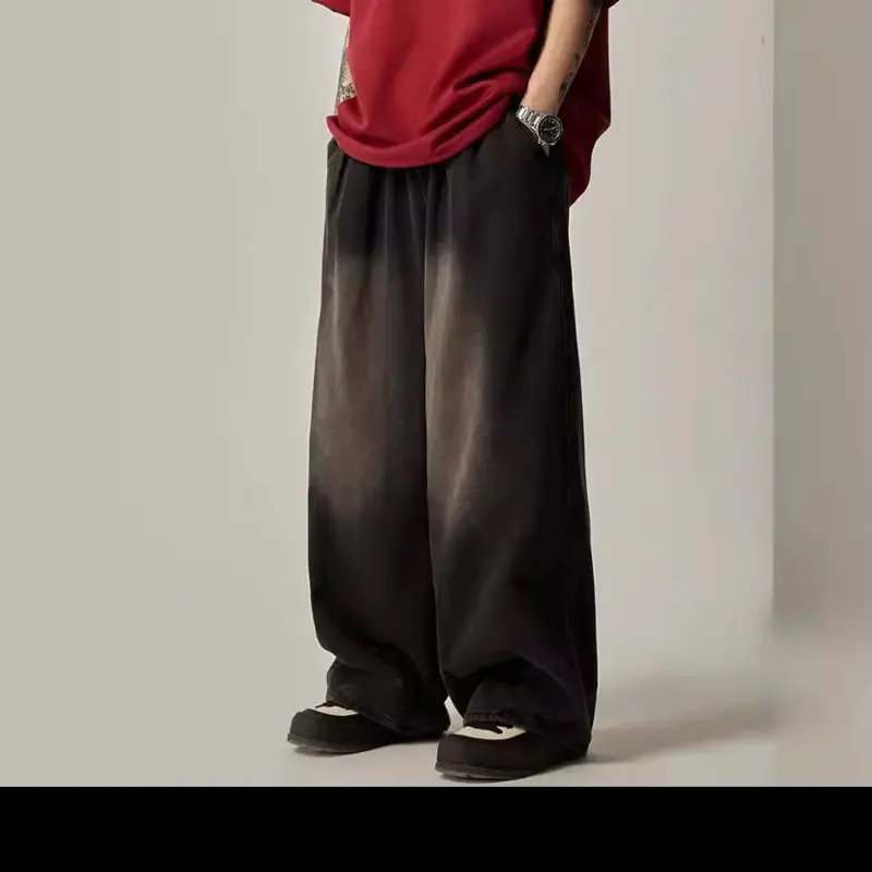 Baggy Movable Sweat Pants Black & Grey Color Way for Comfortable Everyday Wear