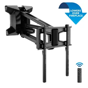 Mount-It! Motorized Fireplace TV Wall Mount for 40-70 Inch TVs, 77 lbs Capacity, Black/White Options, Cable Management System, Remote Control - TV Mount Stand