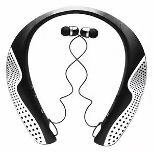 Open-Ear Wireless Neckband Bluetooth Headphones with Retractable Earbuds, Stable Connection, Rechargeable Design for Gym, Office Calls