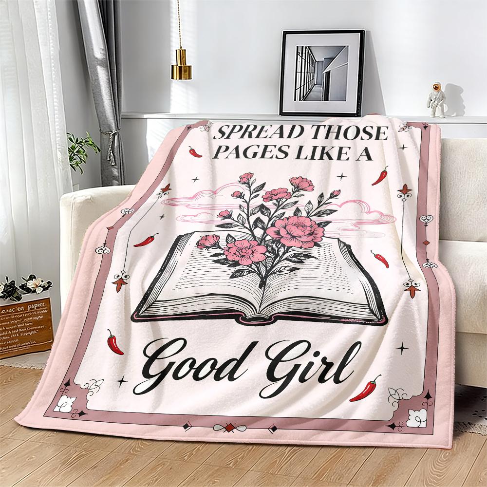 Booktok Girl’s Dream Blanket – For Readers Who Love Their Books Spicy Perfect Gift for Spicy Book Lovers – "Good Girl" Book Blanket for Birthdays & Book Club Bold Design to Elevate Your Reading Space Suitable for all four seasons