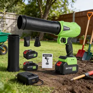 Cheetah Cordless Leaf Blower | Dual 21V 3.0Ah Batteries Turbo Jet Fan Yard Patio Garage