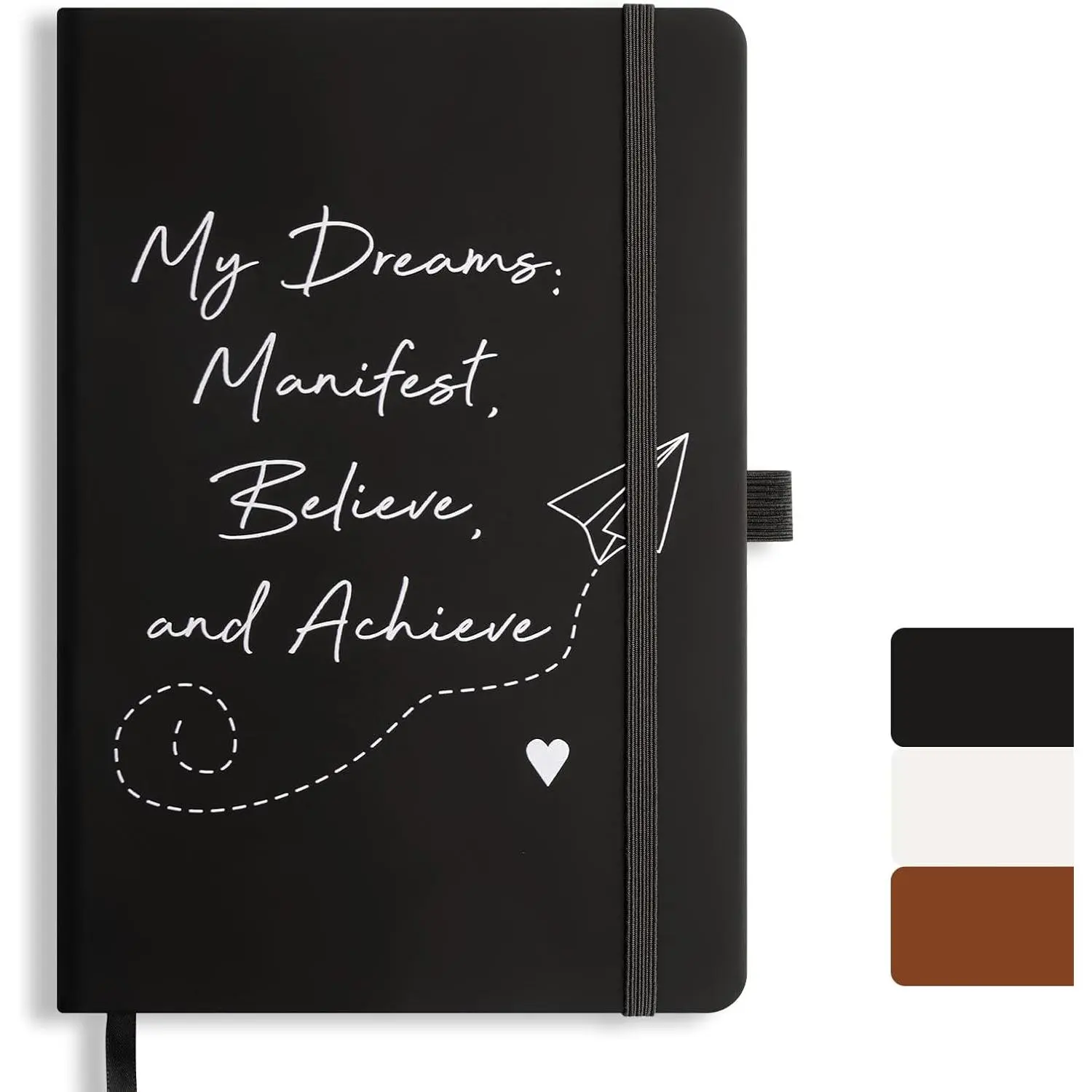 A5 Lined Journal Notebooks for Man, 192 Pages Leather Hardcover Notebooks, 5.7 x 8.5 inch Journaling Notebooks for Work, Writing, School, Black