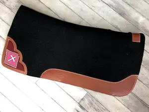 Pink Cross Beaded Inset Felt 1” Saddle Pad