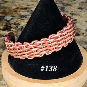 #138 Pure Copper 6 5/8" x 3/4"   Hand-Woven Cuff Bracelet – Handmade Artisan Jewelry – Unisex – Gift Ready