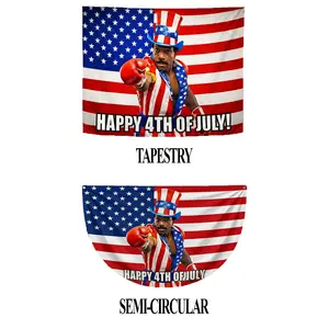 Funny Happy 4th of July Flag 250th Tepastry/ Semi-Circular Flag, Outdoor Wall Decor