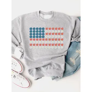FINAL SALE Patriot Daisy Flag Sweater
