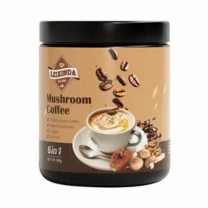 Mushroom Coffee Upgraded Lion Mane Ganoderma Instant Coffee Powder MCT Refreshing Authentic 1800ml Beverage Milk