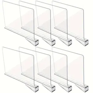 8 Piece Wardrobe Storage Hanger Divider - Ideal for wooden shelves, wallets and sweater organizers.
