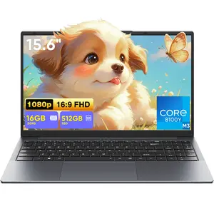 15.6" Laptop Computer,Win 11 pro Core m3 (up to 3.40 GHz) 16GB RAM 512GB SSD, Ultra-Thin and Lightweight Notebook PC with FHD 1920x1080 Display,Dual Band WiFi 5, BT5.0