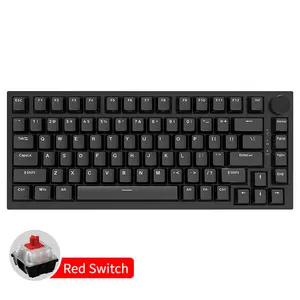 Wired mechanical keyboard AJAZZ AK820 75% layout 82 key gaming multifunctional keyboard multimedia scroll key backlit full key hot swappable gasket structure ergonomic office keyboard supports multiple systems plug and play suitable for gaming and office