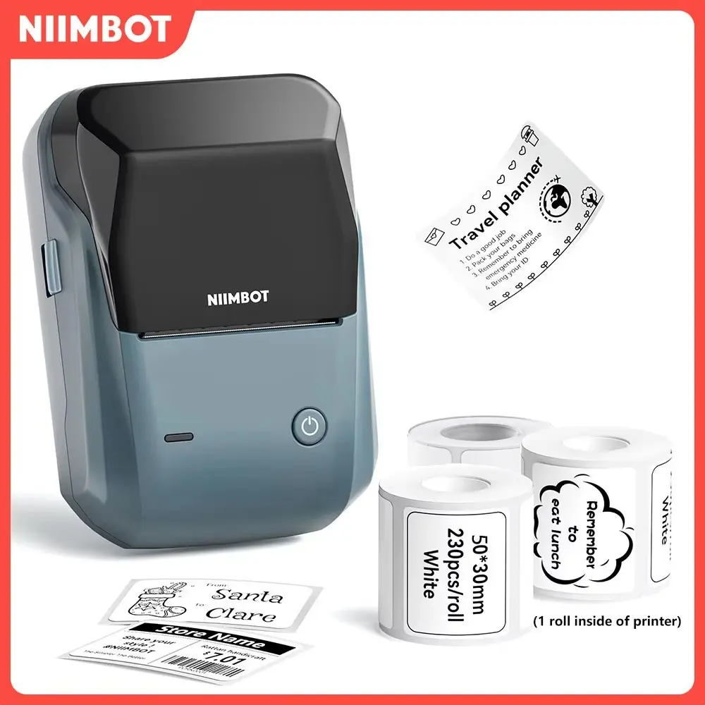 Niimbot B1 Mini Portable Thermal Printer, Bluetooth-compatible Self-Adhesive Label Printer, Thermal Label Maker, Label Machine, Pocket Printer for Home, School, Small Business, Compatible with Phone & PC