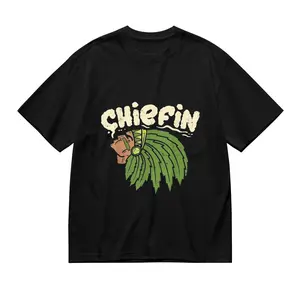 Chiefin Native American Chief T-Shirt, Retro Headdress Graphic Tee, Casual Soft Cotton Top