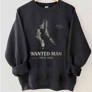 Wanted Man Tour 2026 Graphic Tee – Retro Concert Shirt Concert Graphic Tee, Retro Summer Tour 2026 Top, Faith Based Music Merch, Gym Pump Cover Cloud Tee Casual Comfort Hoodie, Men's Outfits Local Gift for him, for her