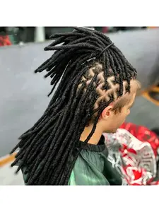 100 Strands Per Pack Handmade Unisex Permanent Wear Dyeable & Bleachable Natural Black Real Human Hair Dreadlock Extensions 4-10 Inch Length 0.6 Inch Thickness
