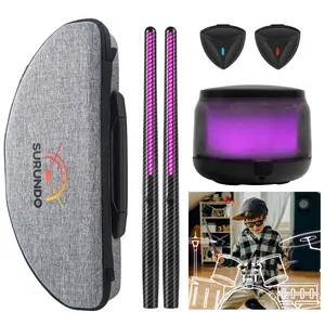 Pocket Drum 3Max Electric Air Drum Sticks, Pedals, Bluetooth, USB MIDI Function, Electronic Drum Set for Adults, Kids, Professionals,Halloween and Christmas  Gift Percussion Instrument