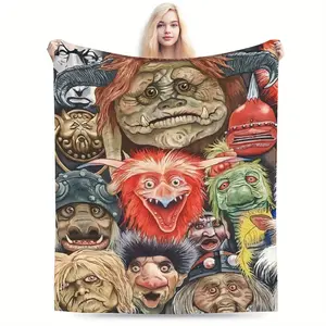 Labyrinth Movie Flannel Blanket - Soft Plush Throw with Jareth & Goblin King Design, All-Season Cozy Blanket for Bed, , Gift for Fantasy Fans, Home Decor, Playful Print, Durable Material, Themed Decor, Home Decorators Couch Blankets bedroom decor