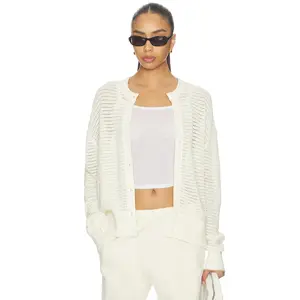 Varley Pembroke Knit Cardigan in Egret