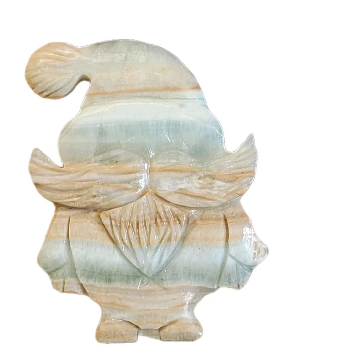 3in Caribbean Calcite Crystal Santa Sculpture Home Ornament
