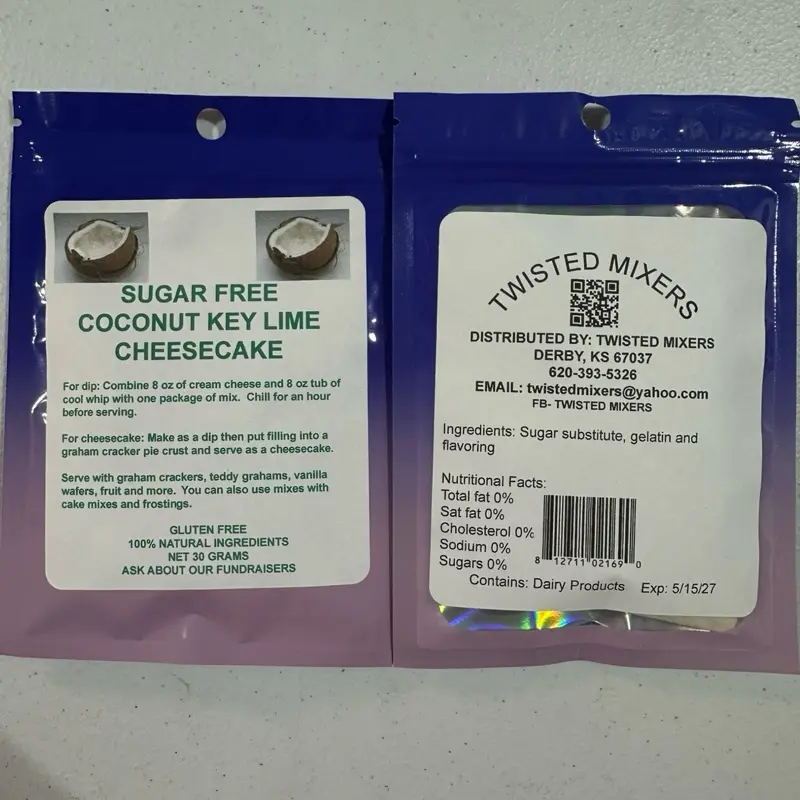 Twisted Mixers Sugar Free Coconut Key Lime Cheesecake Mix 100% Natural Ingredients Gluten Free Food