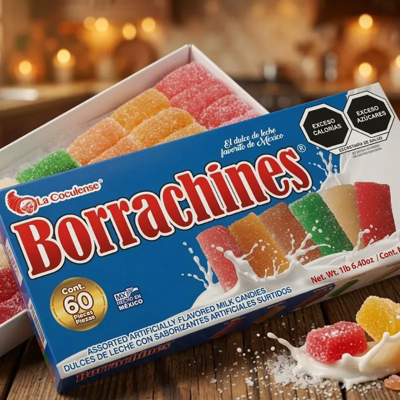 Sweet Borrachines Candies - Fruit-Flavored Colorful Gummy Mix, Candy Assortment, Assorted Chewy Dessert Snack, Casual Enjoyment Gift